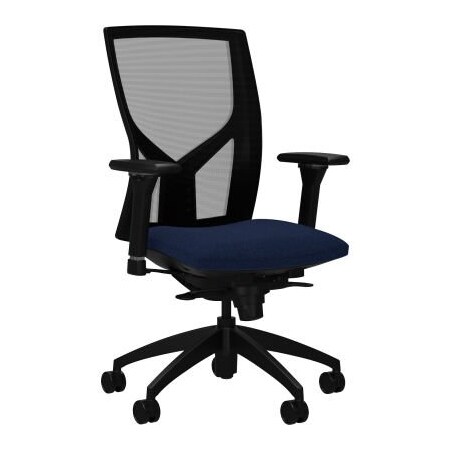 Lorell ® High-Back Mesh Task Chair - Fabric - Blue LLR83109A204